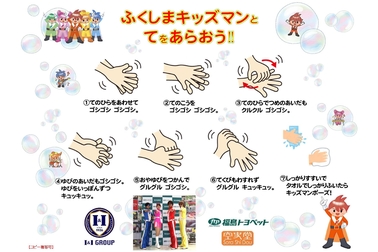 ふくしまキッズマン手洗いのしかた